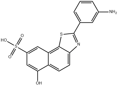 2-(3-aminophenyl)-6-hydroxynaphtho[2,1-d]thiazole-8-sulfonic acid 结构式