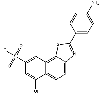 2-(4-aminophenyl)-6-hydroxynaphtho[2,1-d]thiazole-8-sulfonic acid 结构式