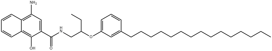 4-Amino-1-hydroxy-N-[2-(3-pentadecylphenoxy)butyl]-2-naphthalenecarboxamide 结构式