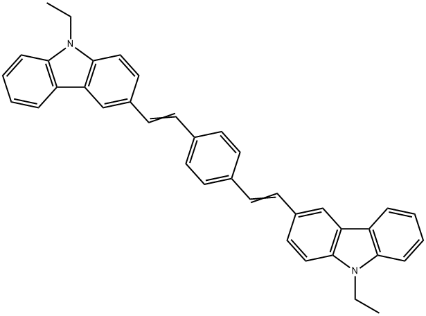 3,3'-(1,4-苯基二-2,1-乙烯基)二(9-乙基-9H-咔唑) 结构式