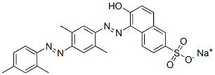 6-Hydroxy-5-[[2,5-dimethyl-4-[(2,4-dimethylphenyl)azo]phenyl]azo]naphthalene-2-sulfonic acid sodium salt 结构式
