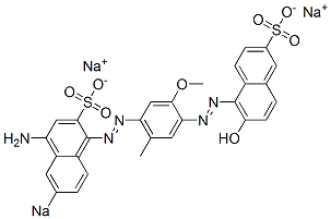 5-[[4-[(4-Amino-6-sodiosulfo-1-naphthalenyl)azo]-5-methyl-2-methoxyphenyl]azo]-6-hydroxynaphthalene-2-sulfonic acid sodium salt 结构式