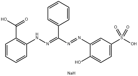 邻[2-（2-羟基-5-磺基苯偶氮）亚苄基]肼基苯甲酸单钠盐 结构式