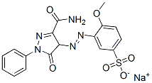 3-[[[3-(Aminocarbonyl)-4,5-dihydro-5-oxo-1-phenyl-1H-pyrazol]-4-yl]azo]-4-methoxybenzenesulfonic acid sodium salt 结构式