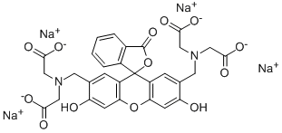 双[NN-双(羧甲基)氨甲基]荧光素四钠盐 结构式
