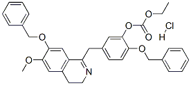 5-[[3,4-Dihydro-6-methoxy-7-(phenylmethoxy)-1-isoquinolinyl]methyl]-2-(phenylmethoxy)phenylcarbonic Acid Ethyl Ester Hydrochloride 结构式