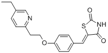 5-(4-(2-(5-乙基吡啶-2-基)乙氧基)苯亚甲基)噻唑烷-2,4-二酮 结构式