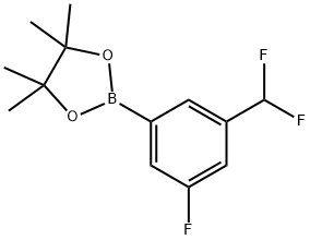 2-(3-(difluoromethyl)-5-fluorophenyl)-4,4,5,5-tetramethyl-1,3,2-dioxaborolane 结构式