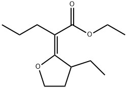 Pentanoic acid, 2-(3-ethyldihydro-2(3H)-furanylidene)-, ethyl ester, (2E)- (9CI) 结构式