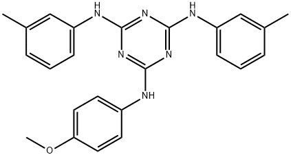 2-对甲氧苯胺基-4,6-二间甲苯胺基-1,3,5-三嗪 结构式