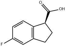 (1S)-2,3-DIHYDRO-5-FLUORO-1H-INDENE-1-CARBOXYLIC ACID 结构式