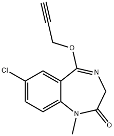 7-Chloro-1-methyl-5-(2-propynyloxy)-1H-1,4-benzodiazepin-2(3H)-one 结构式