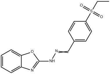 4-(Ethylsulfonyl)benzaldehyde [benzoxazol-2(3H)-ylidene]hydrazone 结构式