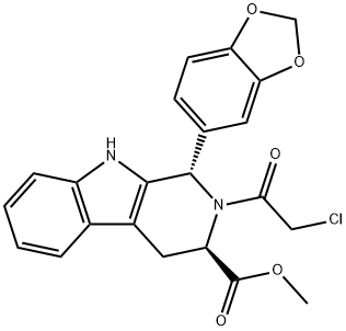 （1S，3R）-1-苯并[1,3]二氧杂-5-基-2-（2-氯乙酰基）-2,3,4,9-四氢-1H-b-咔啉-3-羧酸甲基酯 结构式