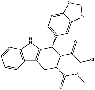 （1S，3S）-1-（1,3-苯并二恶唑-5-基）-2-（2-氯乙酰基）-2,3,4,9-四氢-1H-吡啶[3,4-b]吲哚- 3-羧酸甲酯 结构式