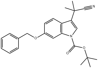 3-(1-氰基-1-甲基乙基)-6-(苯基甲氧基)-1H-吲哚-1-羧酸-1,1-二甲基乙酯 结构式