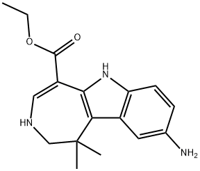 9-氨基-1,2,3,6-四氢-1,1-二甲基-氮杂卓酮[4,5-B]吲哚-5-羧酸乙酯 结构式