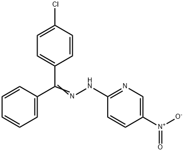 N-[[(4-chlorophenyl)-phenyl-methylidene]amino]-5-nitro-pyridin-2-amine 结构式
