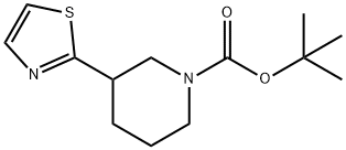 3-(2-Thiazolyl)-1-piperidinecarboxylic acid 1,1<br>-dimethylethyl ester 结构式