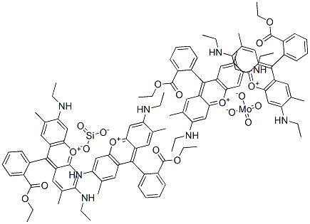 Xanthylium, 9-[2-(ethoxycarbonyl)phenyl]-3,6-bis(ethylamino)-2,7-dimethyl-, molybdatesilicate 结构式