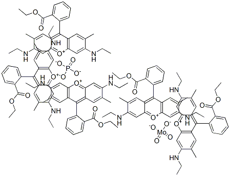 9-[2-(乙氧基羰基)苯基]-3,6-双(乙基氨基)-2,7-二甲基-3H-占吨翁钼酸酯磷酸酯 结构式