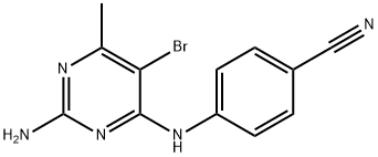4-[(2-amino-5-bromo-6-methyl-pyrimidin-4-yl)amino]benzonitrile 结构式