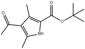 4-乙酰基-3,5-二甲基-2-吡咯羧酸叔丁酯 结构式