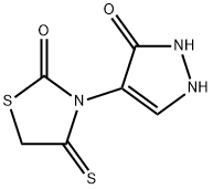 2-Thiazolidinone,  3-(2,3-dihydro-3-oxo-1H-pyrazol-4-yl)-4-thioxo- 结构式
