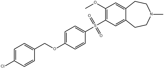 7-[[4-[(4-氯苯基)甲氧基]苯基]磺酰基]-2,3,4,5-四氢-8-甲氧基-3-甲基-1H-3-苯并氮杂卓 结构式