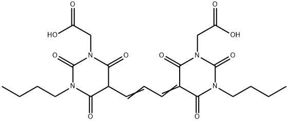 3-丁基-5-[3-[1-丁基-3-(羧甲基)六氢-2,4,6-三氧代-5-嘧啶基]-2-亚丙烯基]四氢-2,4,6-三氧代-1(2H)-嘧啶乙酸 结构式