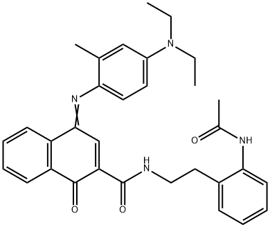 N-[2-[2-(acetylamino)phenyl]ethyl]-4-[[4-(diethylamino)-2-methylphenyl]imino]-1,4-dihydro-1-oxonaphthalene-2-carboxamide 结构式