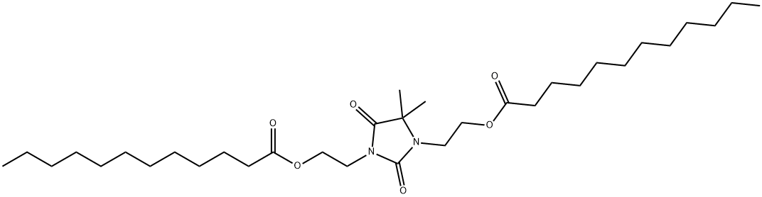(4,4-dimethyl-2,5-dioxoimidazolidine-1,3-diyl)diethylene dilaurate 结构式