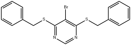 4,6-bis(benzylsulfanyl)-5-bromo-pyrimidine 结构式