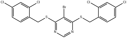 5-bromo-4,6-bis[(2,4-dichlorophenyl)methylsulfanyl]pyrimidine 结构式