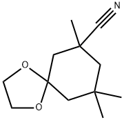 7,7,9-trimethyl-1,4-dioxaspiro[4.5]decane-9-carbonitrile 结构式
