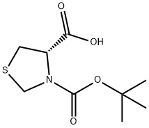 BOC-D-噻唑烷-4-羧酸 结构式