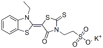 potassium 5-(3-ethylbenzothiazol-2(3H)-ylidene)-4-oxo-2-thioxothiazolidin-3-ethanesulphonate 结构式