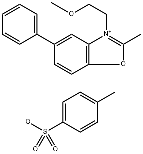 3-(2-methoxyethyl)-2-methyl-5-phenylbenzoxazolium p-toluenesulphonate 结构式