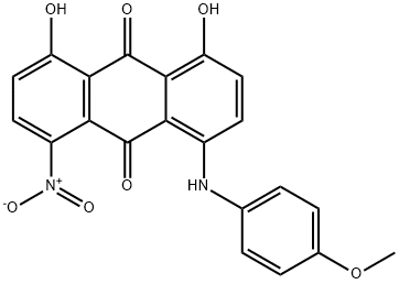 1,8-dihydroxy-4-[(4-methoxyphenyl)amino]-5-nitro-anthracene-9,10-dione 结构式