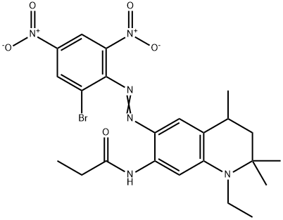 N-[6-[(2-bromo-4,6-dinitrophenyl)azo]-1-ethyl-1,2,3,4-tetrahydro-2,2,4-trimethylquinolin-7-yl]propionamide 结构式