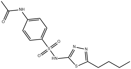 N-[4-[(5-butyl-1,3,4-thiadiazol-2-yl)sulfamoyl]phenyl]acetamide 结构式