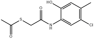 S-[2-[(5-chloro-2-hydroxy-4-methylphenyl)amino]-2-oxoethyl] ethanethioate 结构式