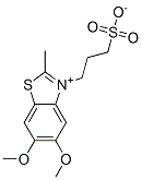 5,6-Dimethoxy-2-methyl-3-(3-sulfonatopropyl)benzothiazol-3-ium 结构式