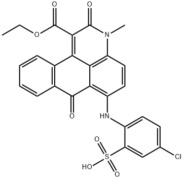 ethyl 6-[(4-chloro-2-sulphophenyl)amino]-2,7-dihydro-3-methyl-2,7-dioxo-3H-dibenz[f,ij]isoquinoline-1-carboxylate 结构式