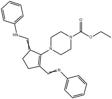 4-[5-[(Phenylamino)methylene]-2-[(phenylimino)methyl]-1-cyclopenten-1-yl]-1-piperazinecarboxylic acid ethyl ester 结构式