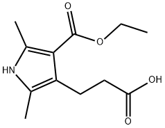 3-(4-ethoxycarbonyl-2,5-dimethyl-1H-pyrrol-3-yl)propanoic acid 结构式