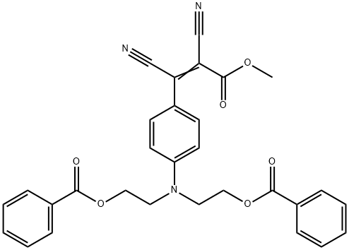 methyl 3-[4-[bis[2-(benzoyloxy)ethyl]amino]phenyl]-2,3-dicyanoacrylate 结构式