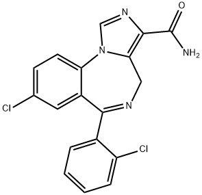 8-chloro-6-(2-chlorophenyl)-4H-imidazo(1,5-a)(1,4)-benzodiazepine-3-carboxamide 结构式