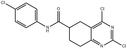 2,4-dichloro-N-(4-chlorophenyl)-5,6,7,8-tetrahydroquinazoline-6-carbox amide 结构式