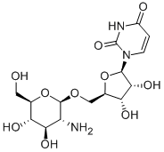 5'-O-(2-氨基-2-脱氧-BETA-D-吡喃葡萄糖基)尿苷 结构式